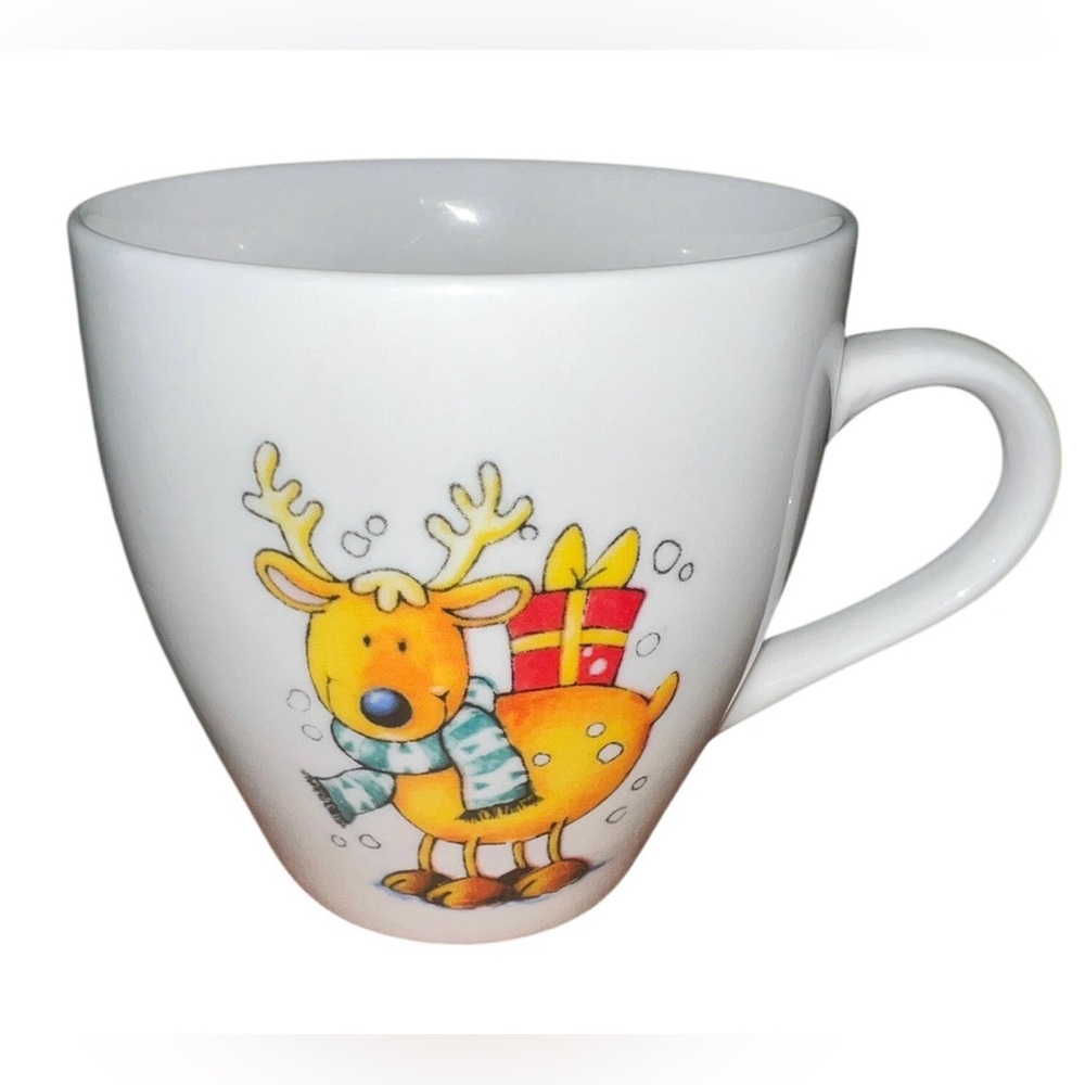 ROYAL NORFOLK Christmas Reindeer Coffee Cup Mug Vintage Hot Or Cold Drinks